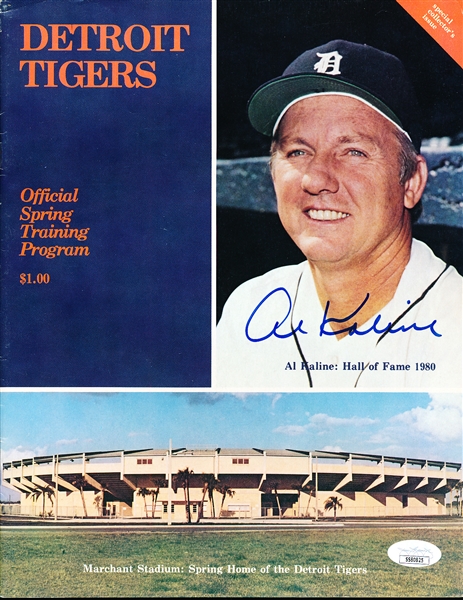 Autographed Al Kaline 1980 Detroit Tigers Spring Training Program- JSA Certified
