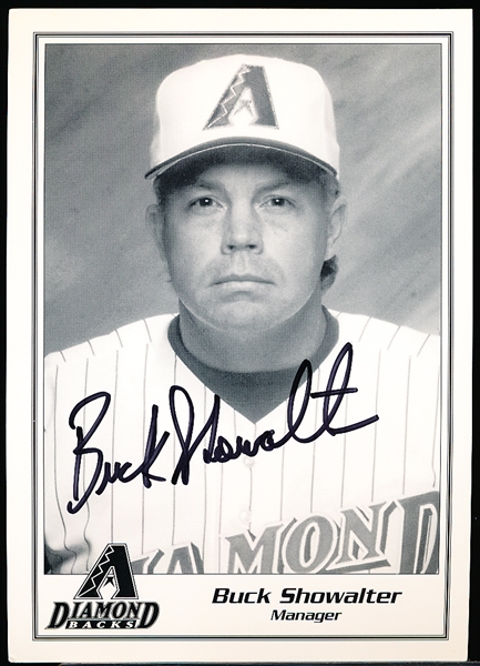 Autographed 1998-2000 Buck Showalter Arizona Diamondbacks B/W 5” x 7” Photo