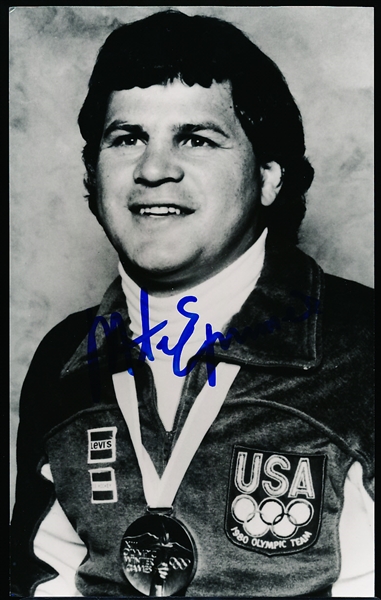 Autographed Mike Eruzione Team USA Hockey B/W 5” x 8” Photo