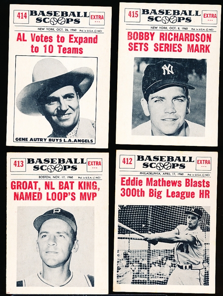 Lot Detail 1961 Nu Card Bb Scoops 4 Diff