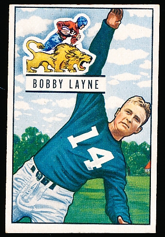 1951 Bowman Football - #102 Bobby Layne, Lions