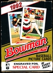 1992 Bowman Baseball- One Unopened Wax Box
