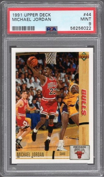 1991-92 Upper Deck Bskbl. #44 Michael Jordan- PSA Graded Mint 9.