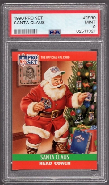 1990 Pro Set Ftbl. #1990 Santa Claus- PSA Graded Mint 9.