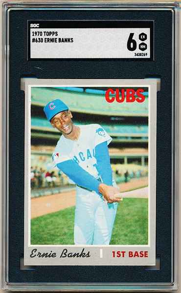 1970 Topps Baseball- #630 Ernie Banks, Cubs- SGC 6 (Ex-Nm)