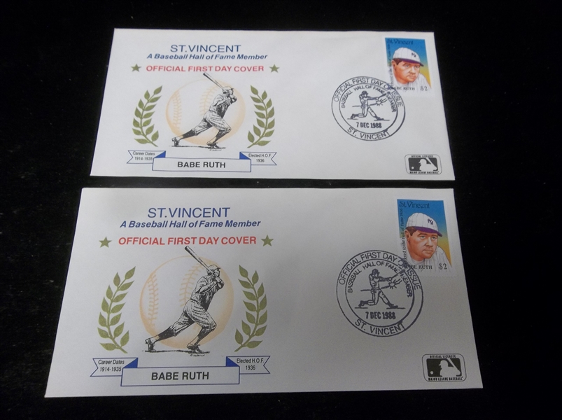 Lot Detail 12 7 88 Cancelled St Vincent 2 Babe Ruth FDC Stamp 2