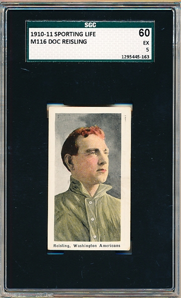 1910-11 M116 Sporting Life Bb- Doc Reisling, Washington Amer- SGC 60 (Ex 5)
