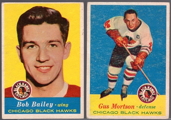 1957-58 Topps Hockey- 2 Diff. Black Hawks