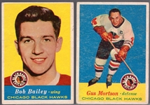 1957-58 Topps Hockey- 2 Diff. Black Hawks