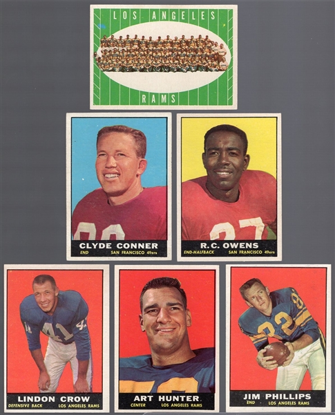 1961 Topps Football- 6 Diff