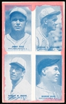 1929-30 Four on One Baseball Exhibit- Cochrane/ Foxx/ Lefty Grove/ Haas