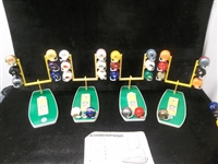 Early 1970’s Plastic Micro NFL Helmets Set with Goal Post Bases for Display