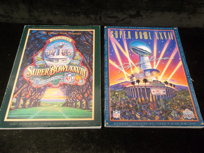1993 & 1994 Super Bowl XXVII and XXVIII Programs