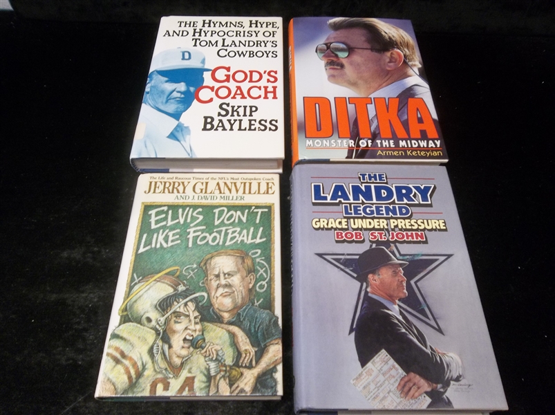 Lot of 4 Diff. Hardcover Ex-Library Books of NFL Coaches