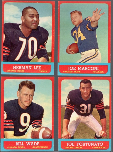 1963 Topps Fb- Chicago Bears- 8 Diff