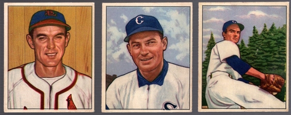 1950 Bowman Bb- 3 Diff- No copyright backs.