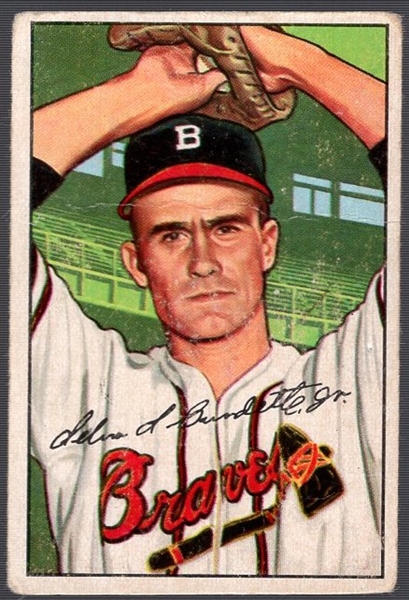 1952 Bowman Bb- #244 Lew Burdette, Boston Braves- Hi# 