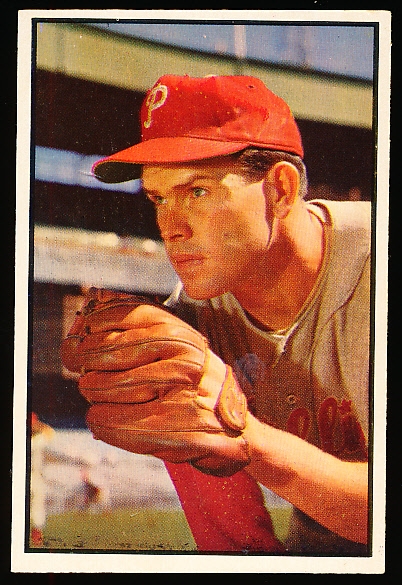 1953 Bowman Color Baseball- #65 Robin Roberts, Phillies