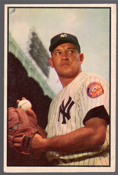 1953 Bowman Color Baseball- #68 Allie Reynolds, Yankees