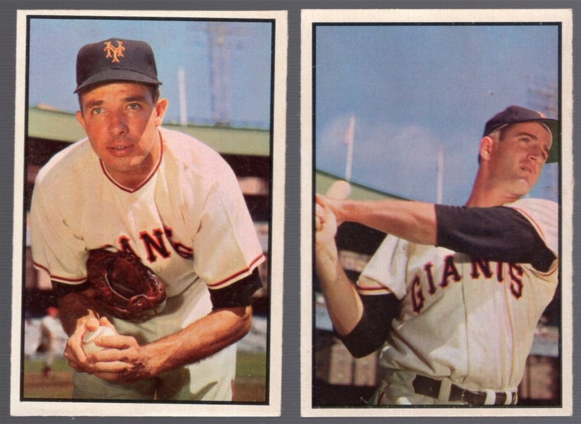 1953 Bowman Color Bb- 2 Diff NY Giants