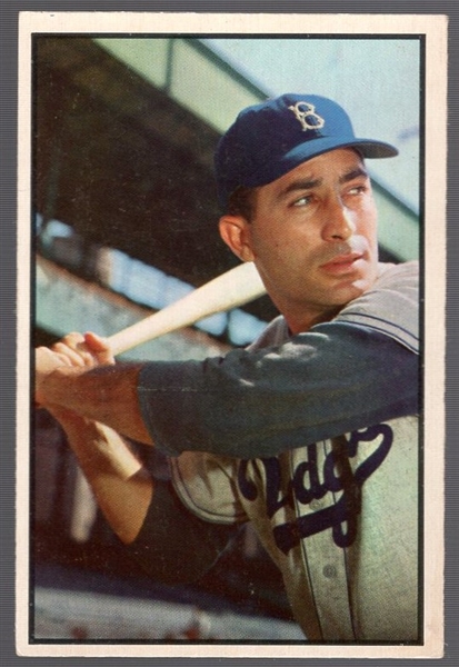 1953 Bowman Color Baseball- #78 Carl Furillo, Dodgers