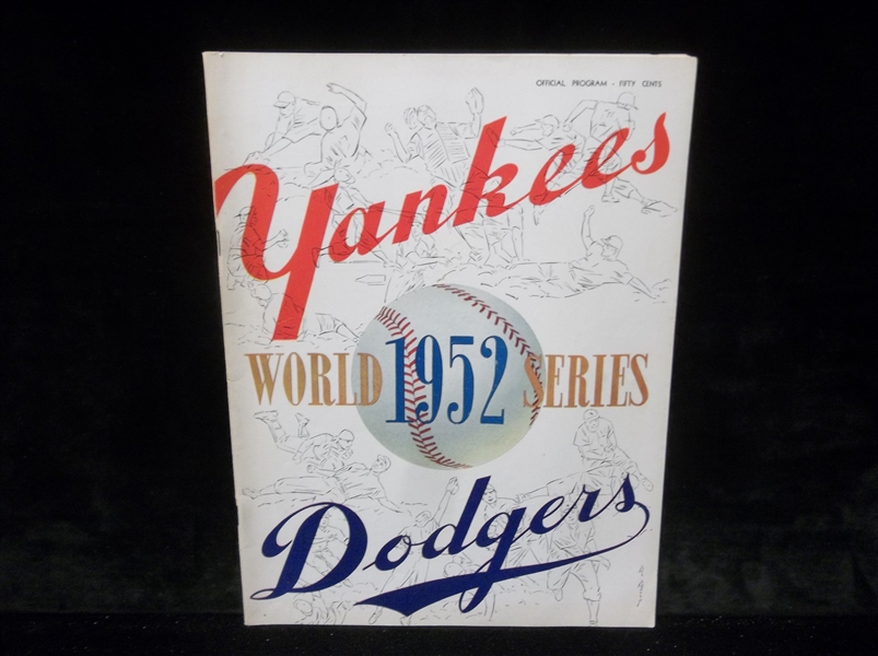 1952 MLB World Series Program- Game 4- Brooklyn Dodgers @ New York Yankees 