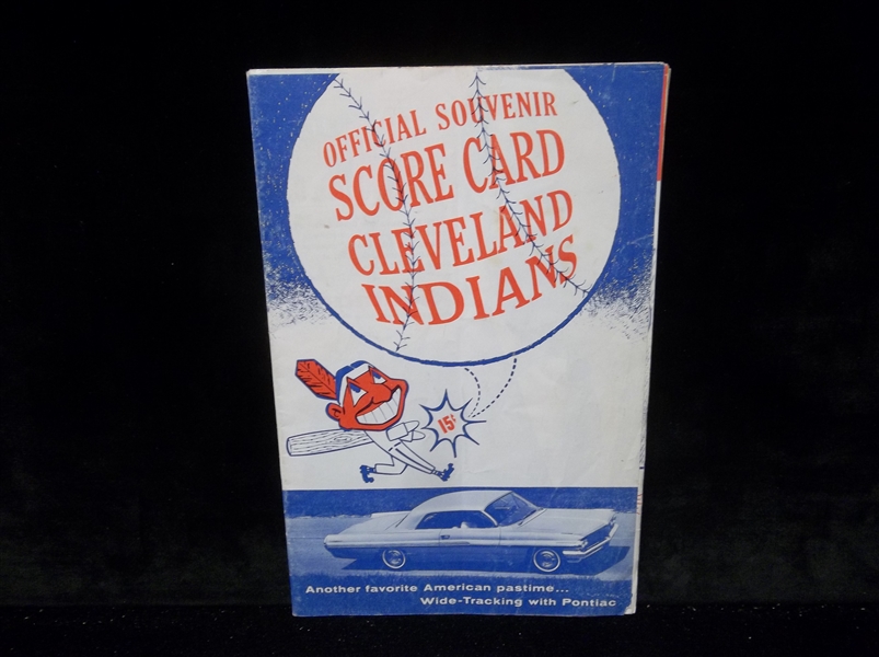 1962 Detroit Tigers @ Cleveland Indians MLB Program/ Score Card