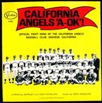 1966 Walt Disney Music Co. Vista Records #F-452 “California Angels ‘A-OK’ Official Fight Song 45 RPM Record w/ Team Photo Dust Jacket