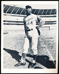 1974 Hank Aaron, Atlanta Braves “Oh Henry” Thin B/W 8” x 10” Premium Photo