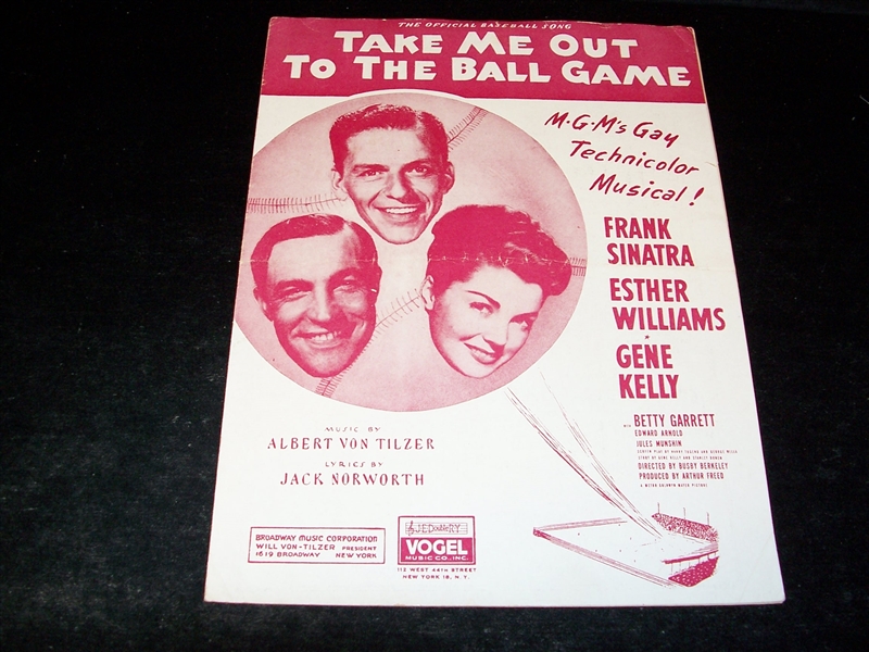 1949 Vogel Music Co. Take Me Out to the Ballgame Sheet Music by Jack Norworth and Albert Von Tilzer