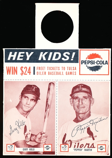 1962 Pepsi-Cola Tulsa Oilers MiLB- 7 Diff. 2 Card Panels