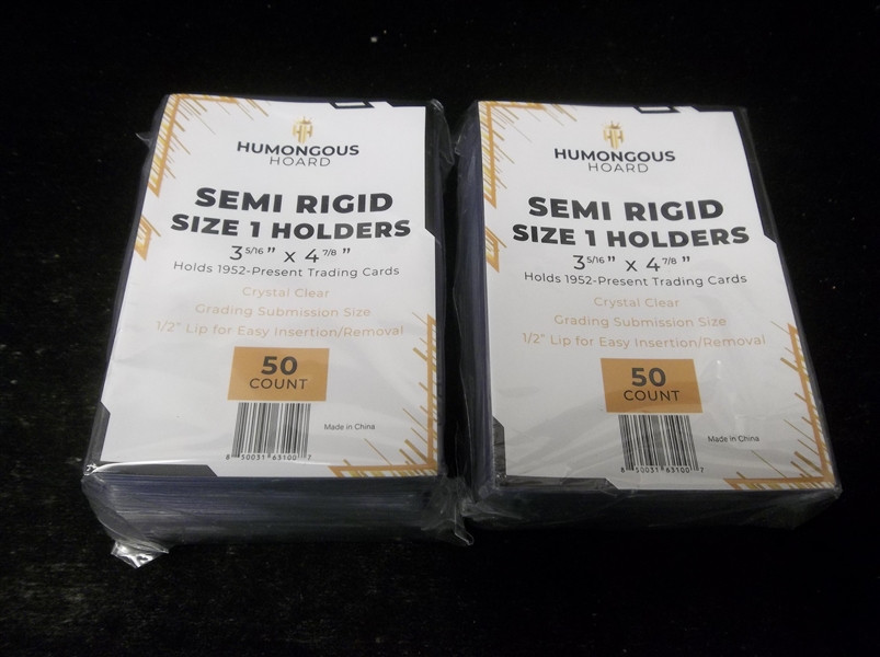 Humongous Hoard Semi Rigid Size 1 Lip Holders- Two Unopened Packs (100 Holders)