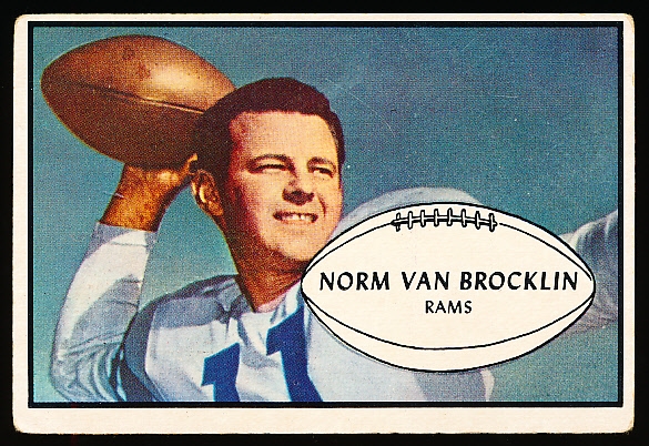 1953 Bowman Football- #11 Norm Van Brocklin, Rams