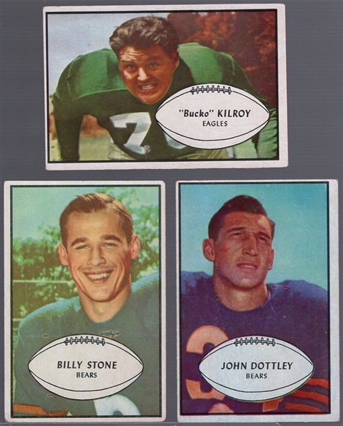 1953 Bowman Football- 3 Diff