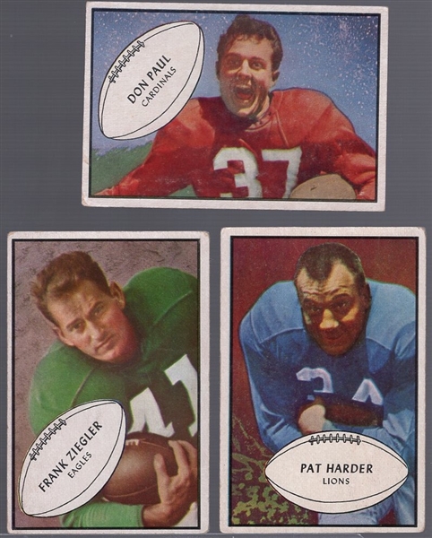 1953 Bowman Football- 3 Diff