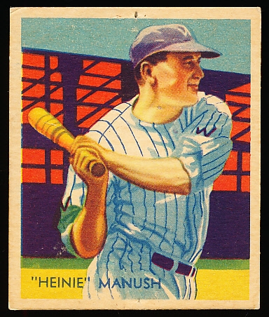 1934-36 Diamond Stars Baseball- #30 Heine Manush, Washington- 1935 Green Back