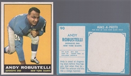 1961 Topps Fb- #90 Andy Robustelli, Giants- 8 Cards