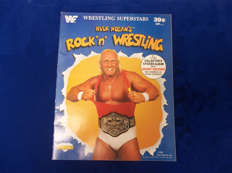 1986 Titan Sports Hulk Hogan’s Rock ‘n’ Wrestling Sticker Book