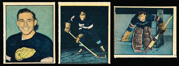 1951 Berk Ross Hockey- 3 Cards