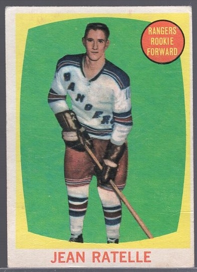 1961-62 Topps Hockey- #60 Jean Ratelle, Rangers