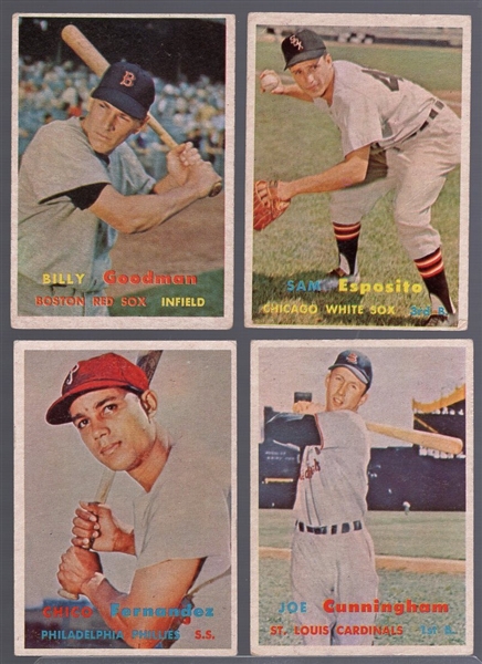 1957 Topps Bb- 4 Diff Semi Hi#’s