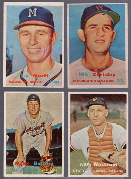 1957 Topps Bb- 4 Diff Semi Hi#’s