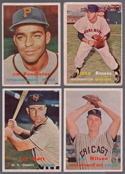 1957 Topps Bb- 4 Diff Semi Hi#’s