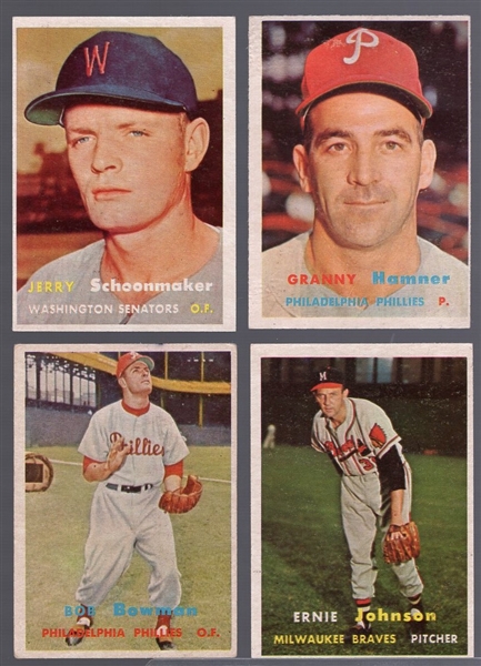 1957 Topps Bb- 4 Diff Semi Hi#’s