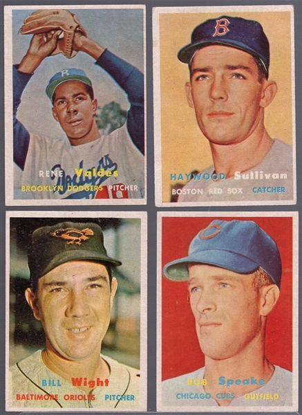 1957 Topps Bb- 4 Diff Semi Hi#’s