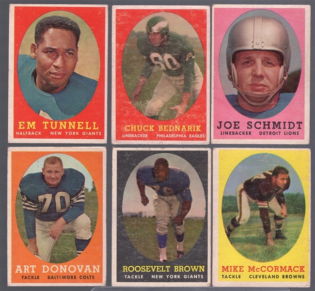 1958 Topps Fb- 6 Cards