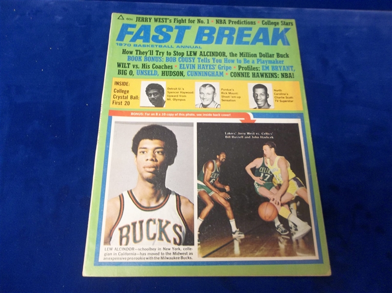 1970 Fast Break Basketball Annual Magazine- Lew Alcindor/ Jerry West Cover