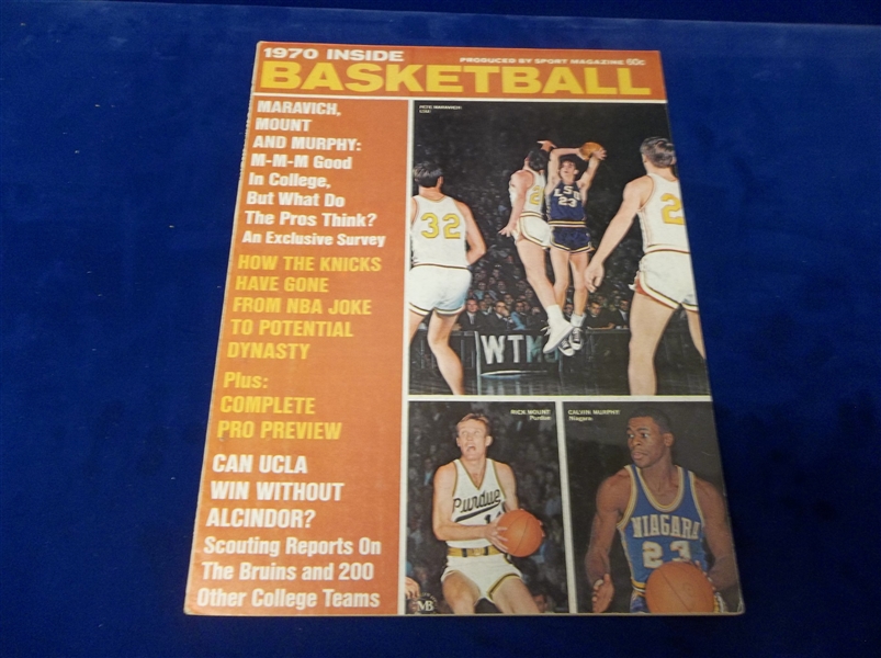 1970 Sport Magazine Production Inside Basketball- Pete Maravich/ Calvin Murphy Cover