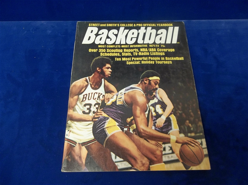 1971-72 Street and Smith’s College and Pro Basketball Yearbook- Lew Alcindor/ Wilt Chamberlain Cover