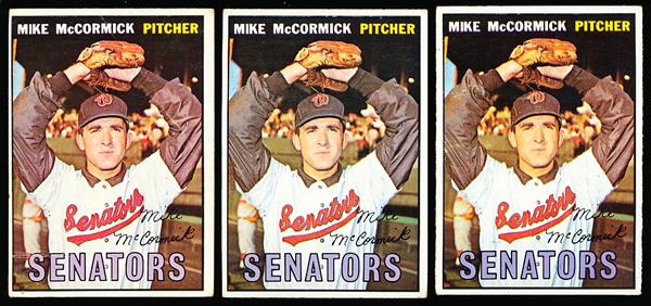 1967 Topps Bb- #86 Mike McCormick- 3 Cards